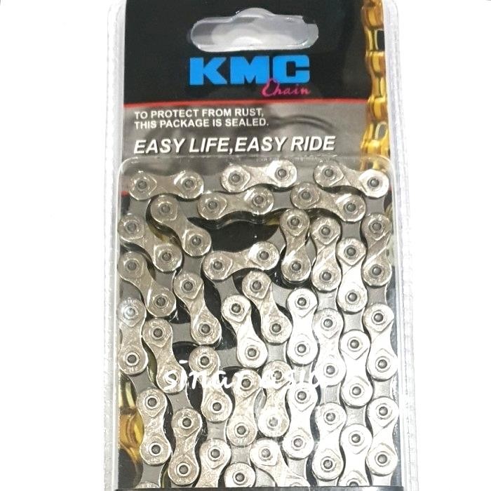 Terbagus Rantai Sepeda 9 Speed Roadbike Mtb Merk Kmc X9.93 (Silver)