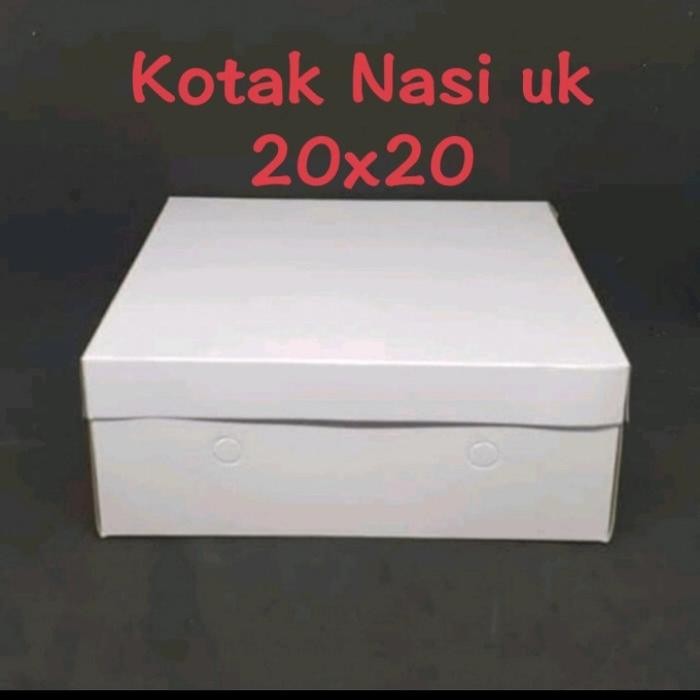 dus nasi kotak 20x20 putih polos