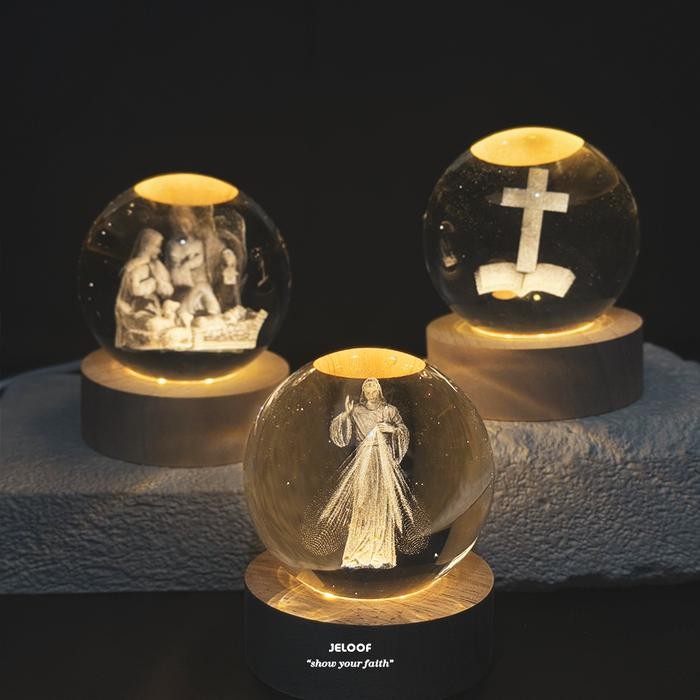 JELOOF Lampu Tidur Salib Yesus Rohani Glow Lamp
