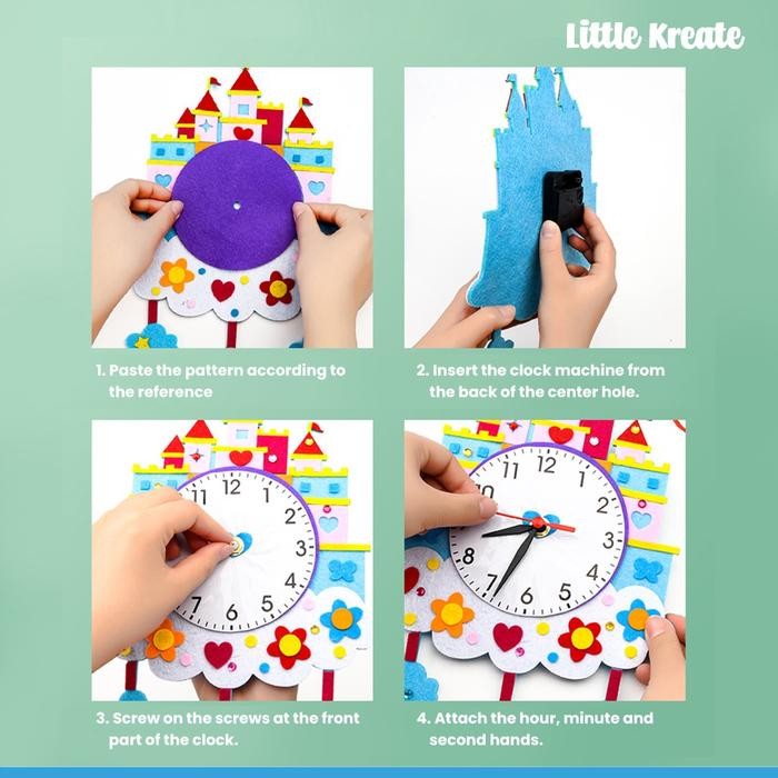 DIY JAM DINDING - NON WOVEN CLOCK - MAINAN EDUKASI PRAKARYA ANAK