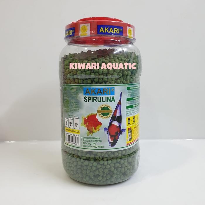 AKARI SPIRULINA 1,25 KG PAKAN COLOUR ENHANCER IKAN KOI / KOKI 1250 GR