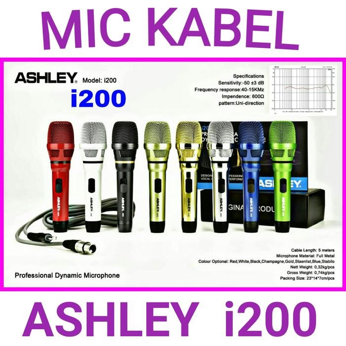 Mic kabel Ashley i200 original ashley mic vocal