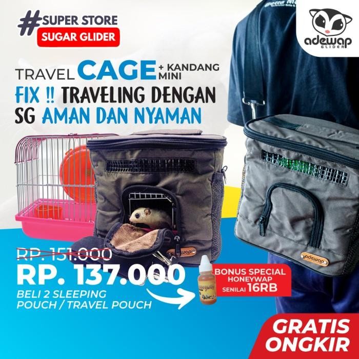 Travel Cage For Sugar Glider + Kandang Hamster Kecil ( sepasang )