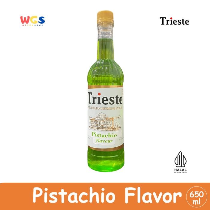 

Trieste Syrup Premium Pistachio Flavour 650Ml Sirup Rasa Pistachio Lembut Untuk Minuman & Dessert