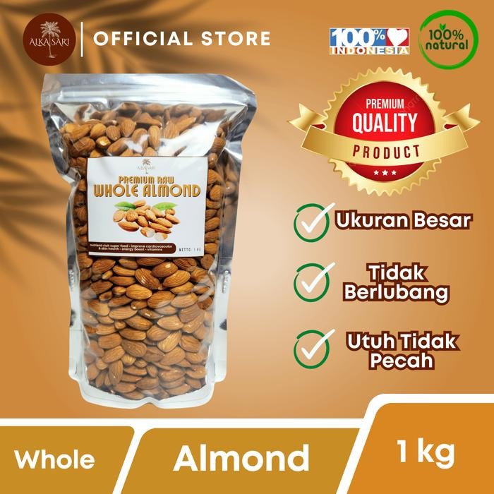 

1 Kg Kacang Almond Utuh Premium Alka Sari