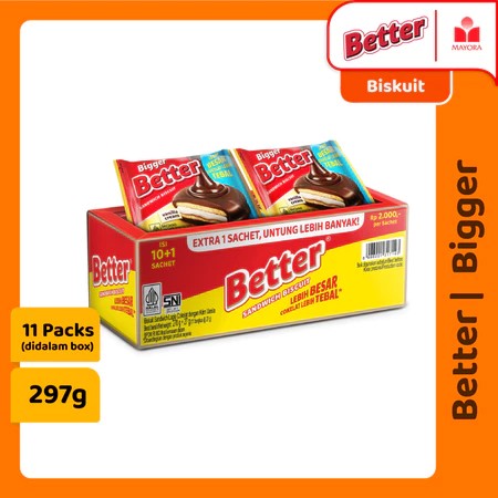 

Biskuit Better Bigger 10 Pcs + 1 PROMO Vanila Cokelat 297gr