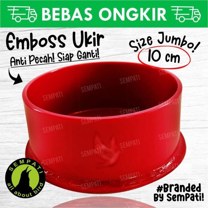 Tm cepuk emboss ukir merpati wadah tempat makan minum burung merpati