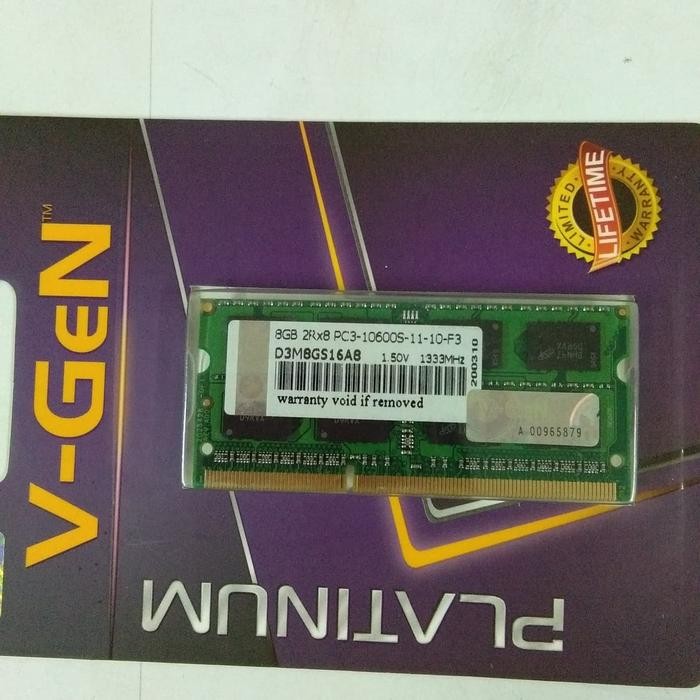 RAM SODIMM V-GEN DDR3 8GB PC10600 Laptop