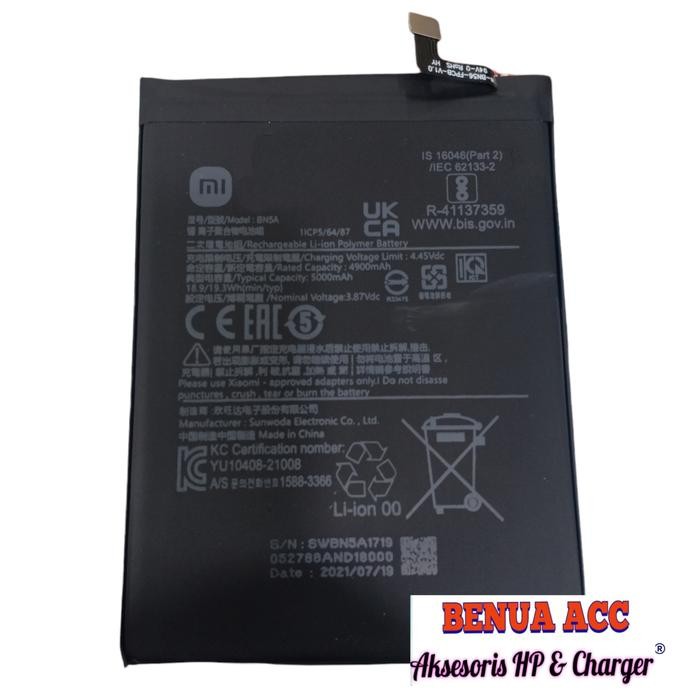 Baterai Batre Xiaomi Redmi 10 BN5A Original