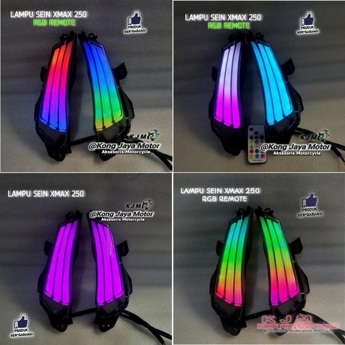 LAMPU SEIN SEN DEPAN RGB REMOTE RUNNING XMAX 250 LAMPU SENJA XMAX 250 LED