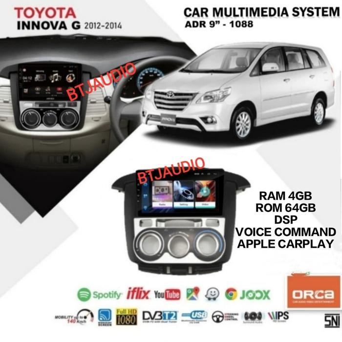 HEAD UNIT TAPE MOBIL ANDROID ORCA GRAND INNOVA TYPE G THN 2011-2015