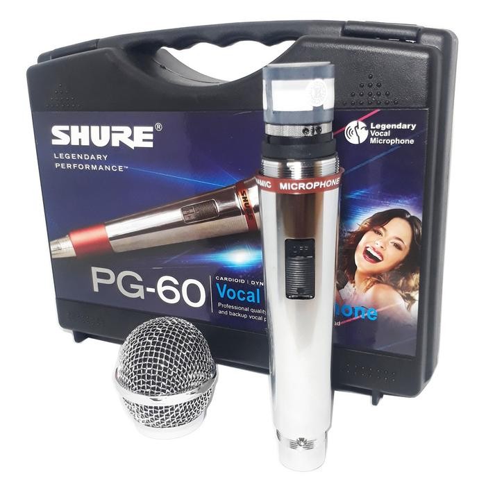 (Allthebest) Mic Shure PG-60 The Best Karaoke Profesional Microphone Kabel