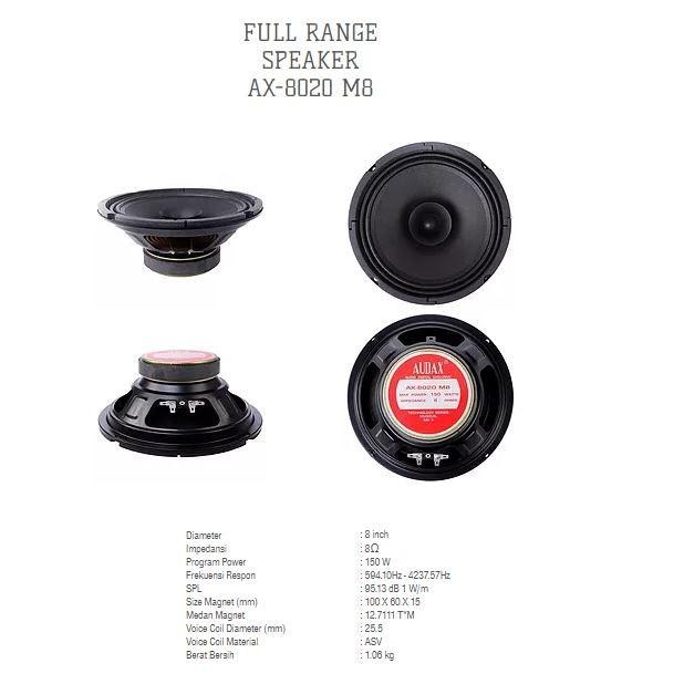 [Expret] AUDAX Speaker 8 Inch Daya 150 Watt AX 8020 Full Range ASLI