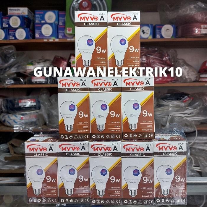 (Expert) PAKET 10PCS LAMPU MYVO LED CLASSIC 9 WATT, MYVO 9W BERGARANSI