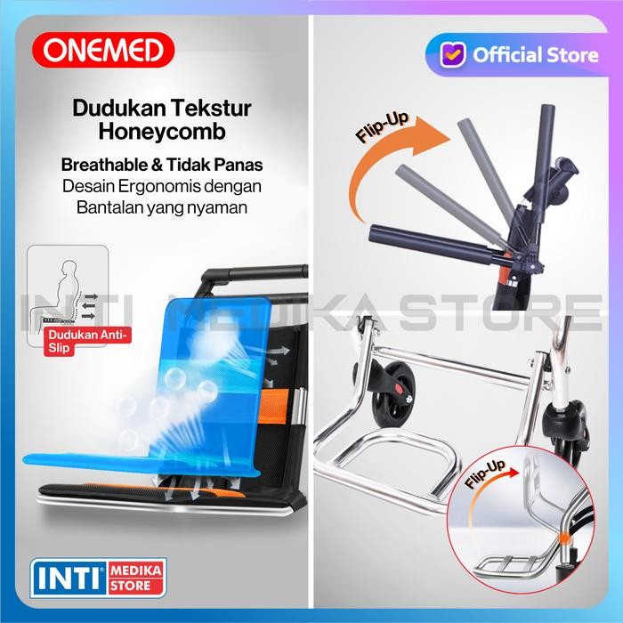 ONEMED - KURSI RODA TRAVEL PORTABLE ALUMINIUM FS 800L TRAVELLING