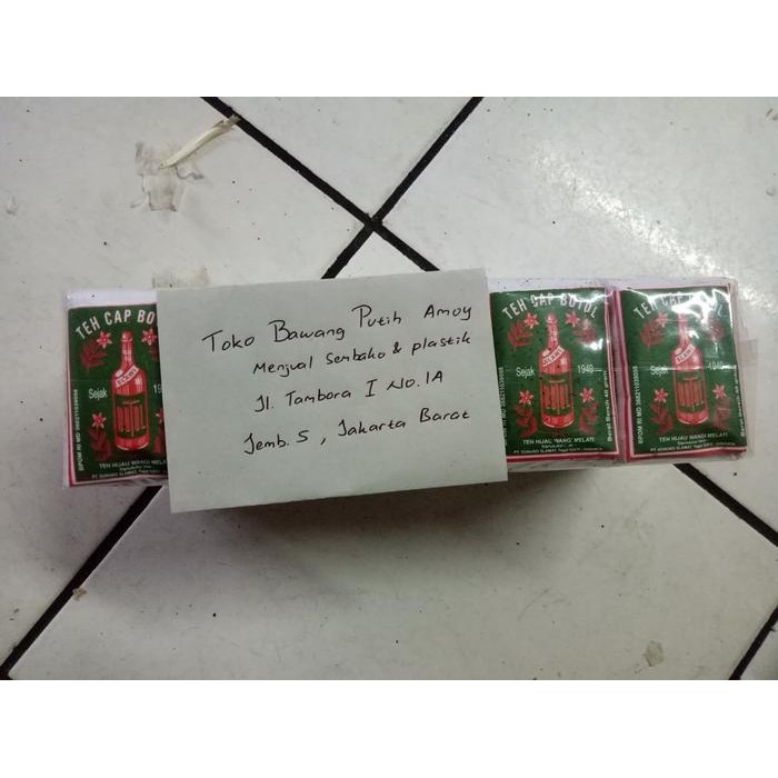 

Teh Bubuk Cap Botol Wangi Melati Hijau 1 Pack isi 10 kotak (400Gram)