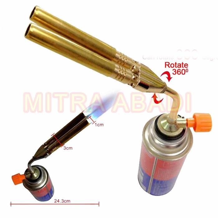 ALAT BLOW GAS TORCH / KEPALA LAS DOUBLE KUNINGAN - KEPALA GAS PEMANTIK