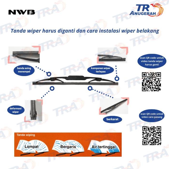 WIPER BELAKANG NWB 12 INCH AYLA AGYA FORTUNER RUSH TERIOS INNOVA YARIS