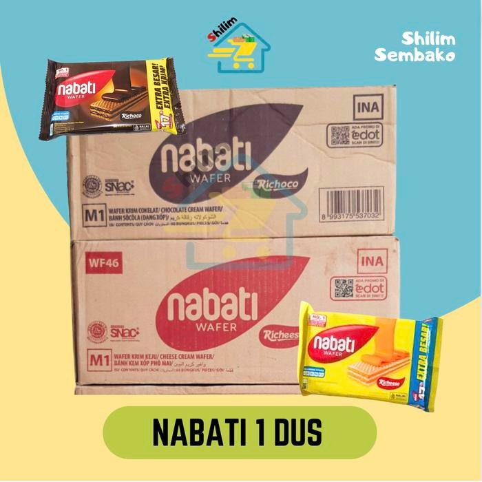 

New WAFER NABATI KEJU COKLAT 1 DUS ISI 60 PCS NABATI ECERAN 2000 MURAH EXP AMAN