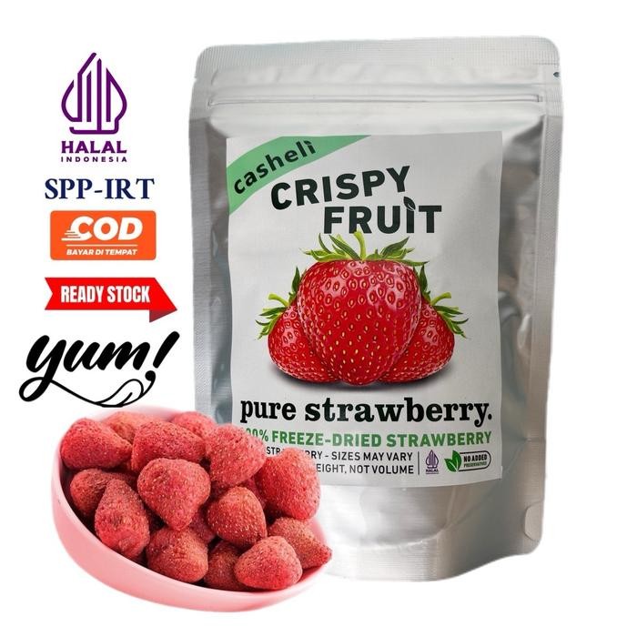 

casheli Strawberry Crispy Freeze-dried Strawberry 30g Sweet Camilan Snack Stroberi Fruit Chips