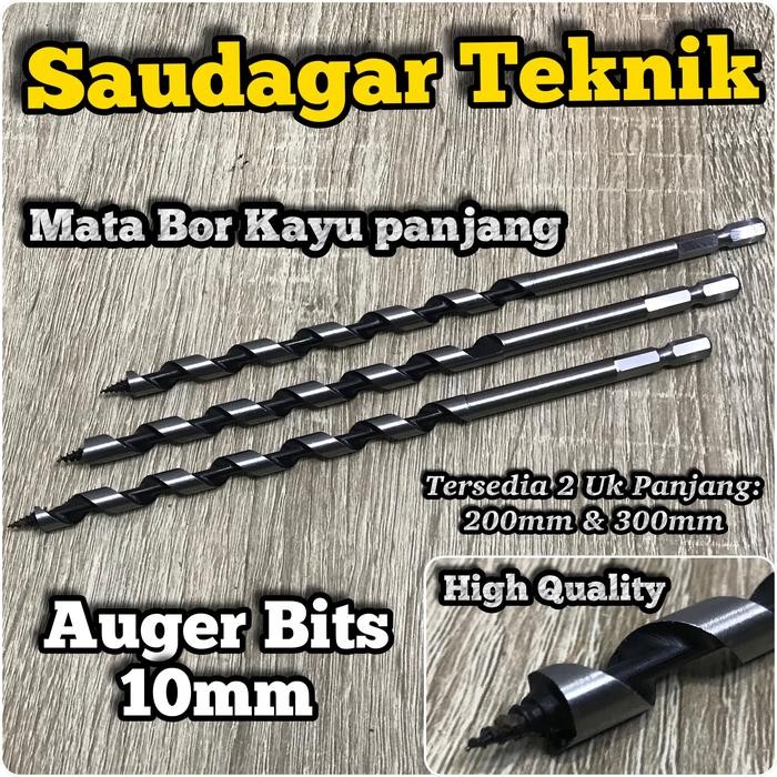 Mata Bor Kayu Panjang 10Mm Wood Auger Bit 10 Mm Kualitas Baik