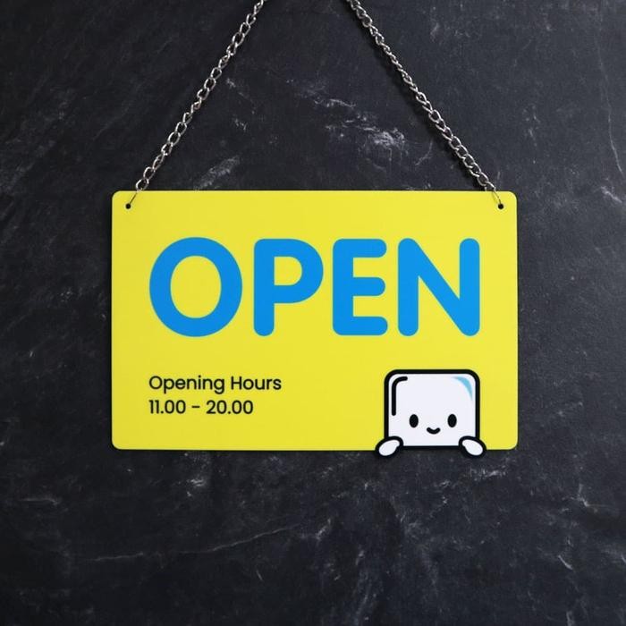 Custom Open Closed Akrilik Sign Board Papan Dekorasi