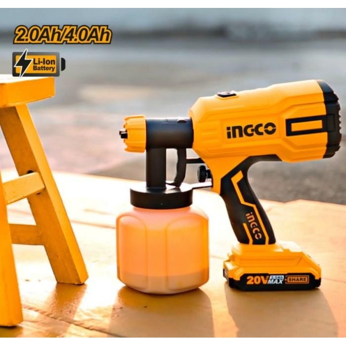 [Expert] Spray Gun Listrik Cordless Semprotan Angin Cat Ingco CSGLI2001