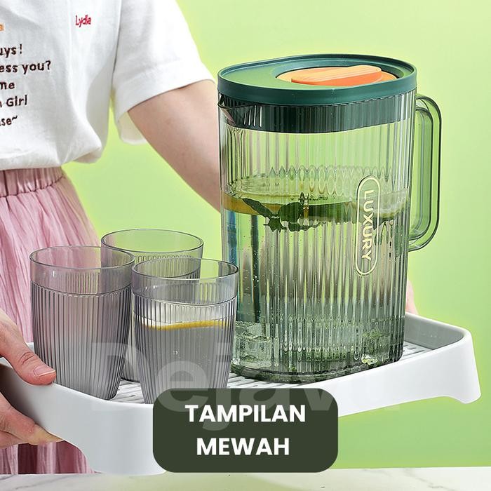 Dejavu Teko Air Minum Plastik Tempat Jus Ketel Air Anti Tumpah Dispenser Penyimpanan Water Dingin