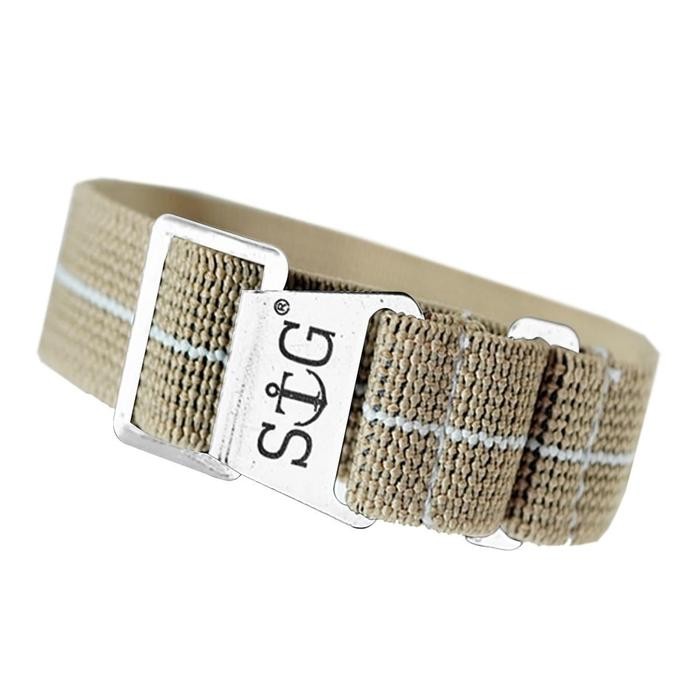 Terlaris StrapGuy MN Style 18mm Sand & White Strap SALE