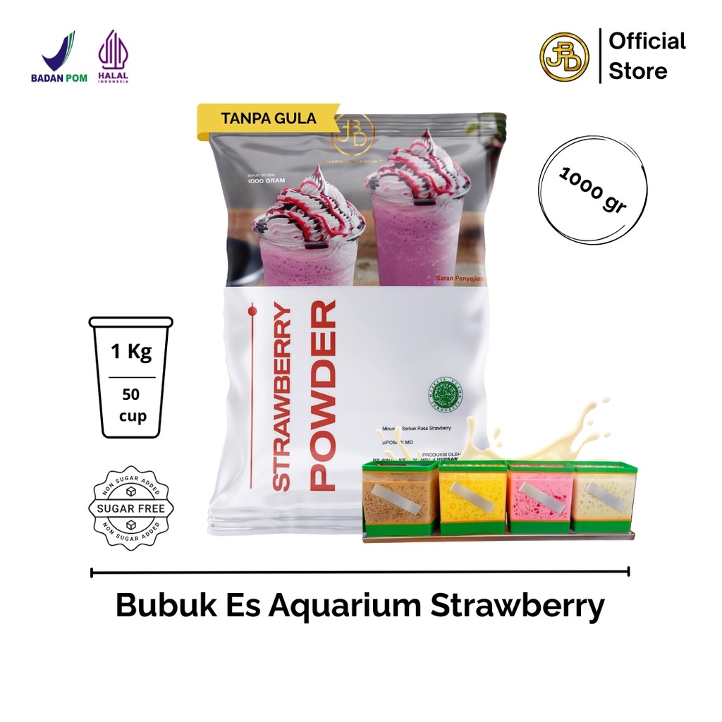 

Strawberry Bubuk Minuman 1Kg untuk Es Aquarium Pink Cerah | JBD