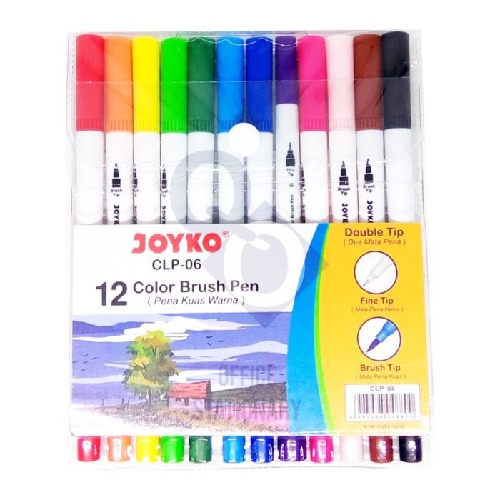 

brush pen joyko 12 warna clp-06 ( dua mata pena ) joyko clp-06 set 12 stationery kode 1108