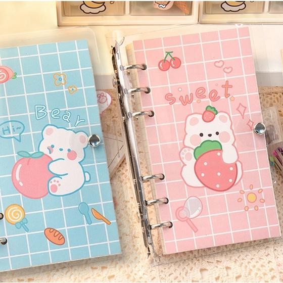 

Rabbit Bear Binder A6 Set Pvc Dengan Loose Leaf 100 Lembar Grid Garis Kode 28