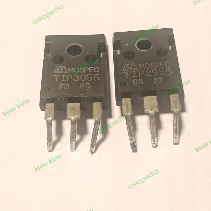 

transistor mospec tip2955 tip3055 2955 3055 1 set to247 - original kode 245