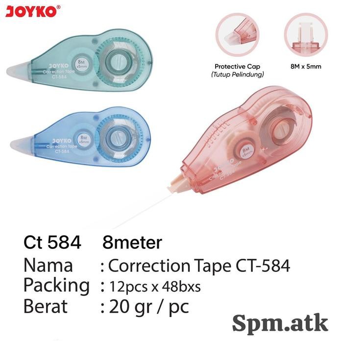 

(12 pcs) tipex roll joyko ct-584 8meter kode 157