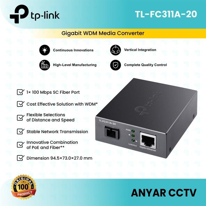 TP-Link TL-FC311A-20 / TL-FC311B-20 Gigabit WDM Media Converter