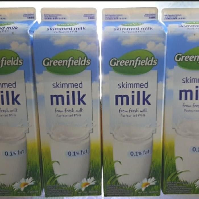 (Allthebest) Susu Greenfields skimmed milk fresh milk 1 ltr min 12 pcs