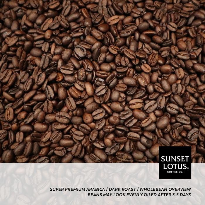 

SUNSET LOTUS BIJI KOPI FULL ARABIKA GAYO SUPER PREMIUM ESPRESSO BASE 1 KG