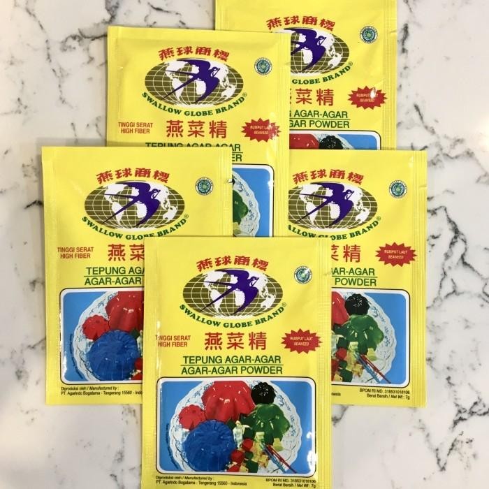 

FREShBgt- Agar Agar Swallow Globe Brand 7gram warna putih 1 box isi 12 sachet