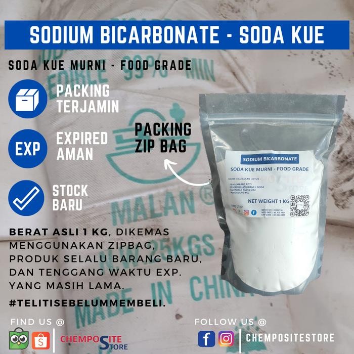 

FREShBgt- soda kue - baking soda - sodium bicarbonate kemasan ZIP BAG FG 1 kg