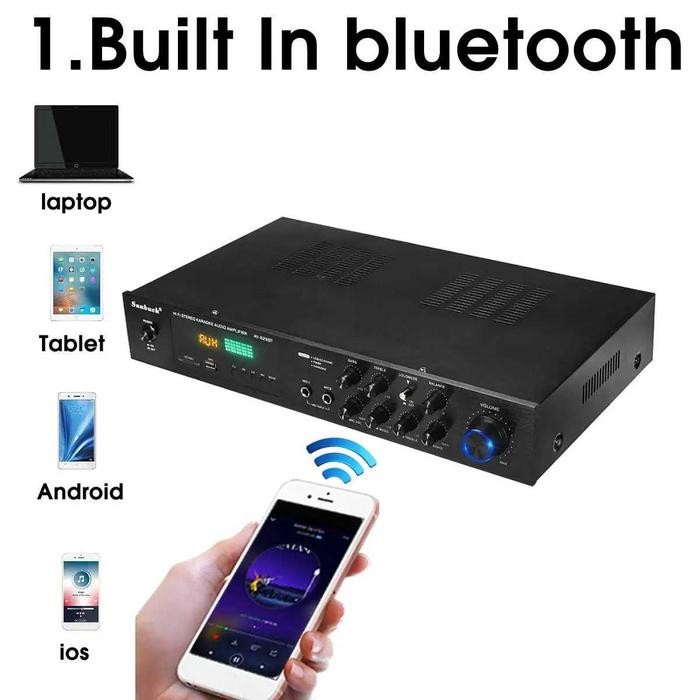 Amplifier Bluetooth Subwoofer Bass Treble Ampli Sunbuck 2000 Watt Remote Control