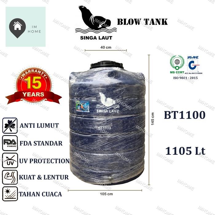 Terlaris Tangki / Toren Air Singa Laut 1100 Liter Anti Lumut Blow Tank 1000 Ltr
