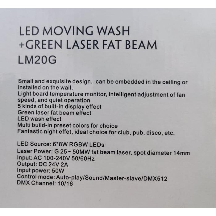 Led Moving Wash Laser Fat Beam / Lampu Beam Untuk Pesta Acara