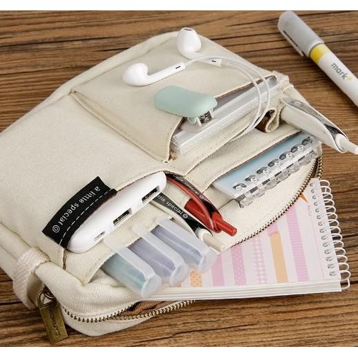 

KOKUYO WSG-BBS01 Pencil Bag Multifunctional Storage Bag Simple Retro