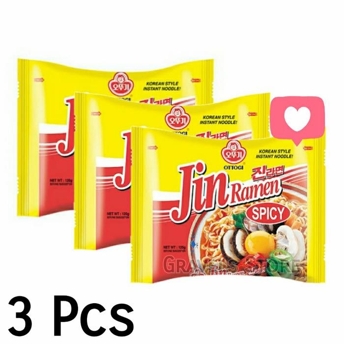 

[Bundling 3 Pcs] Ottogi Jin Spicy Ramen - Ramyun Pedas Ala Korea Gratis Ongkir