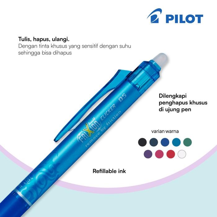 

Pilot Ballpen Frixion Clicker Blrt Fr 05 Black Blue