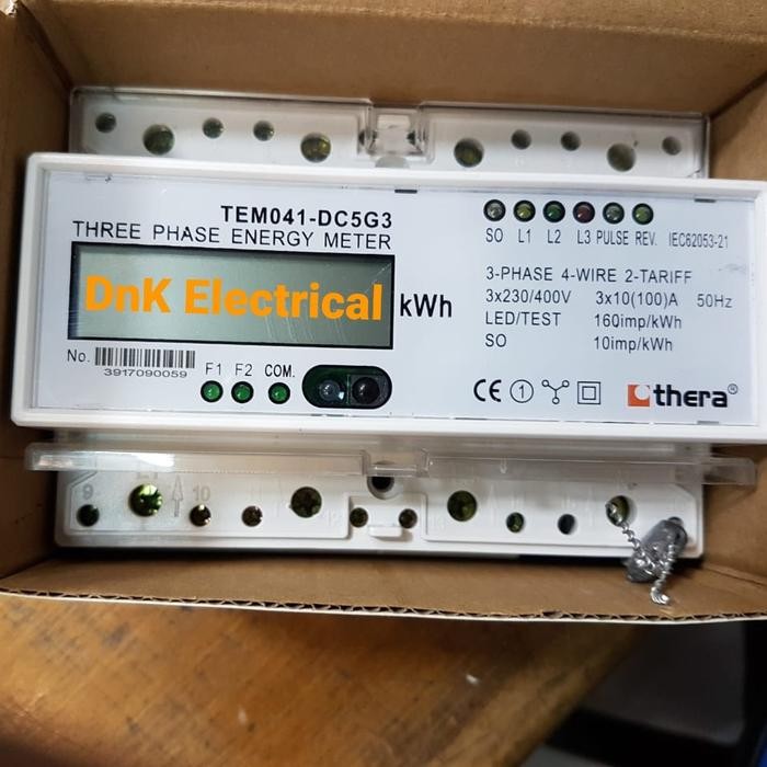 Kwh meter 3phase Thera multitarif TEM041-DC5G3 digital (Lcd) direct