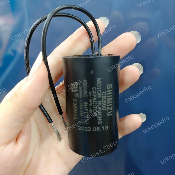 New.. Kapasitor Mesin Air Shimizu 8 Uf Ori- Kapasitor Pompa Air Shimizu 8 Uf