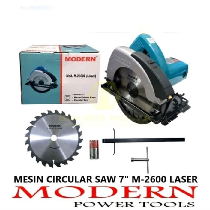 Mesin Belah Potong Kayu Modern M-2600L Dengan Pisau Laser 7 Inch
