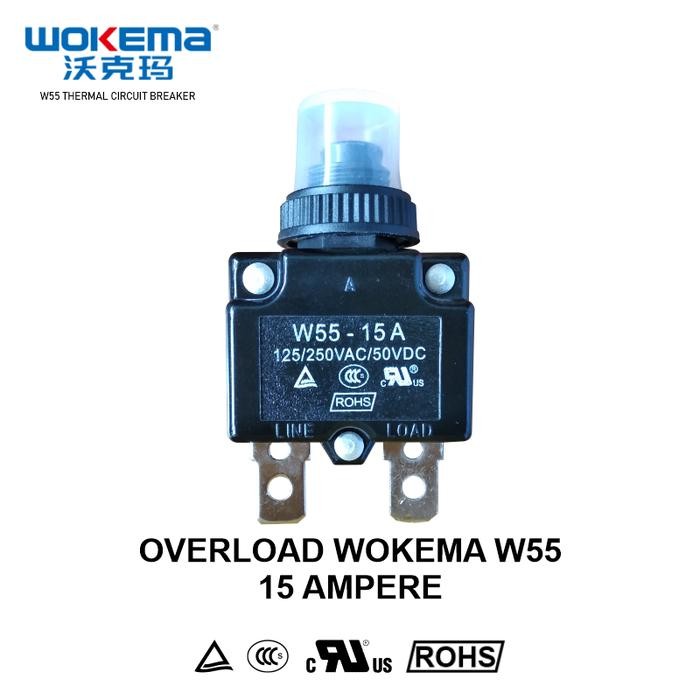 OVERLOAD - THERMAL CIRCUIT BREAKER WOKEMA 15 AMPERE - W55 SERIES