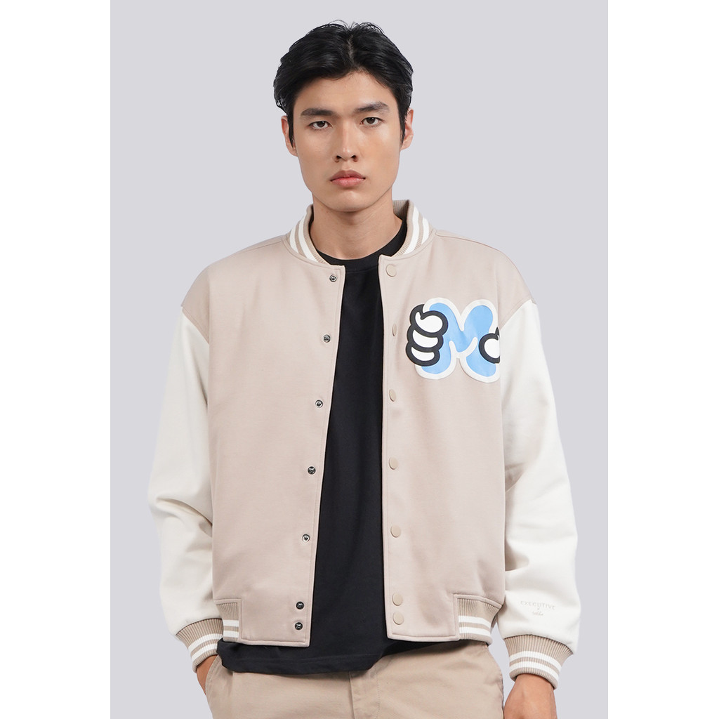 Executive x Ykha Amelz Varsity Jacket Taupe
